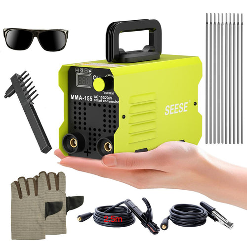 155A Mini Portable Stick Welder – 110/220V Smart Voltage, Digital LED Display, MMA Arc Welding Machine