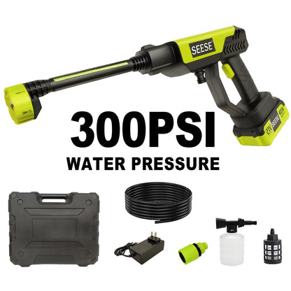 SEESE Cordless Pressure Washer with Charger Base, Portable Bottle Power Washer for Car, Home & Garden