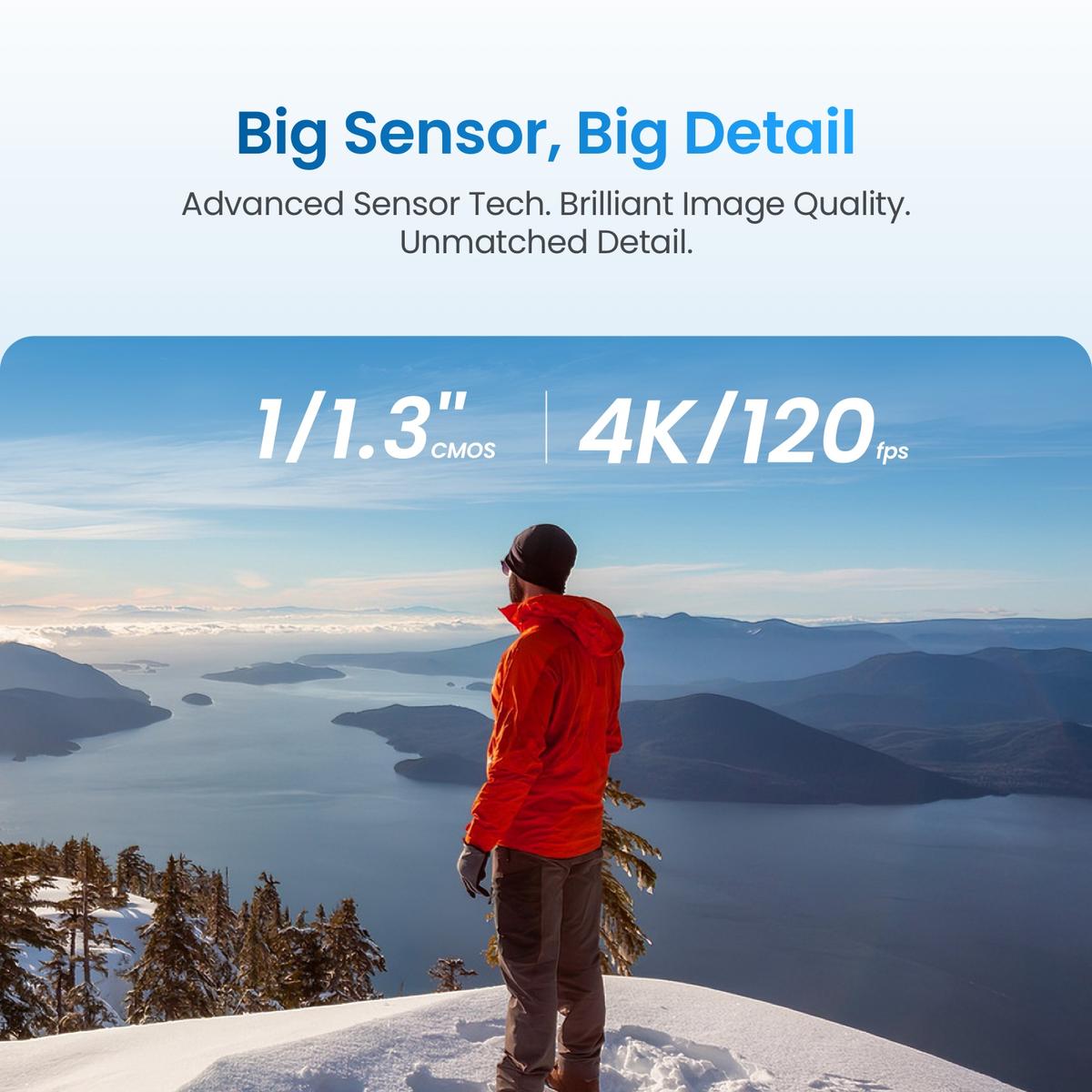 4K Action Camera with 1/1.3″ Sensor, Waterproof & Hyper Stabilization