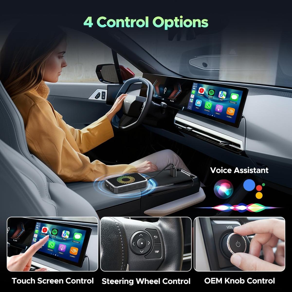 Wired to Wireless CarPlay Adapter – Netflix/YouTube/TikTok on Car Screen