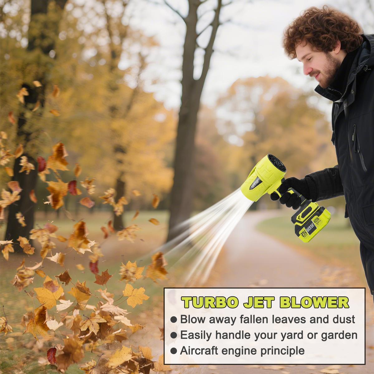 High Power Cordless Turbo Blower – Handheld Air Duster for Car, Leaves & Snow