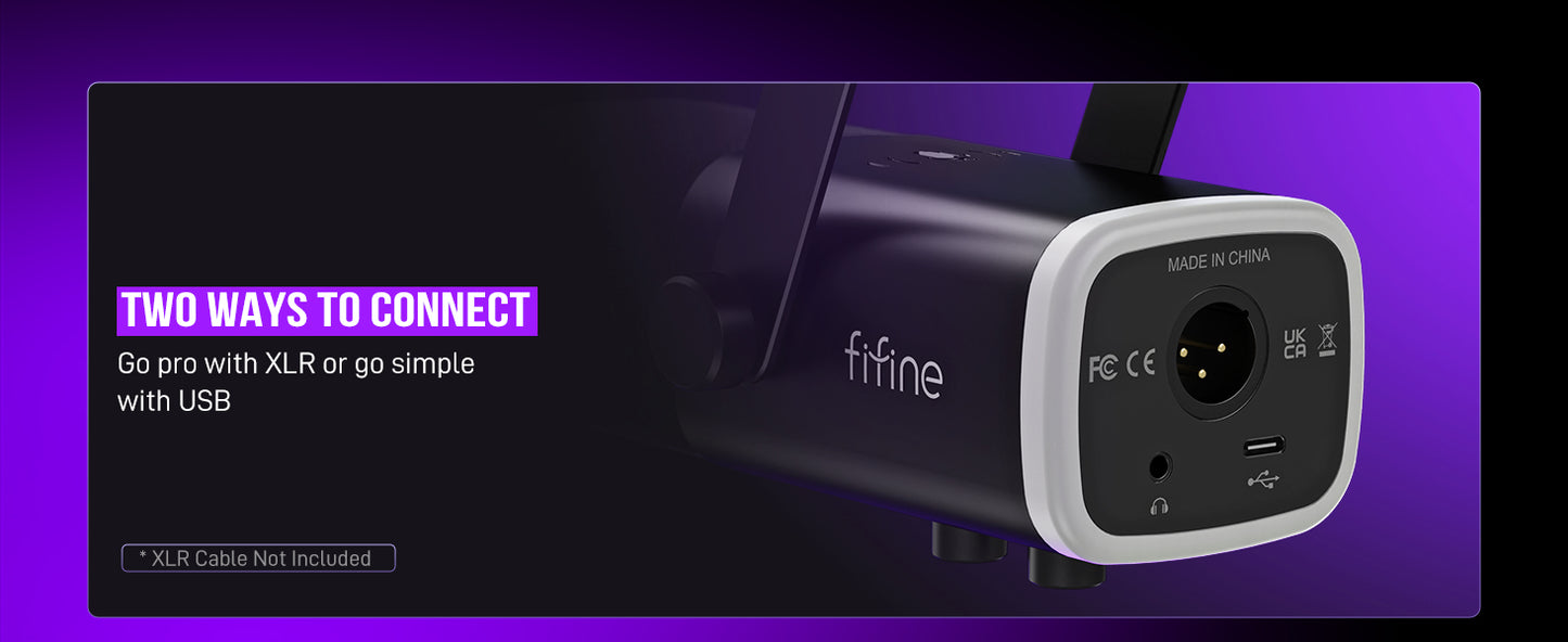 XLR/USB Dynamic Gaming Microphone with RGB