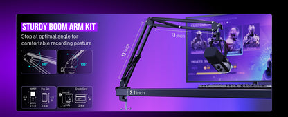 XLR/USB Dynamic Gaming Microphone with RGB