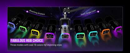 XLR/USB Dynamic Gaming Microphone with RGB