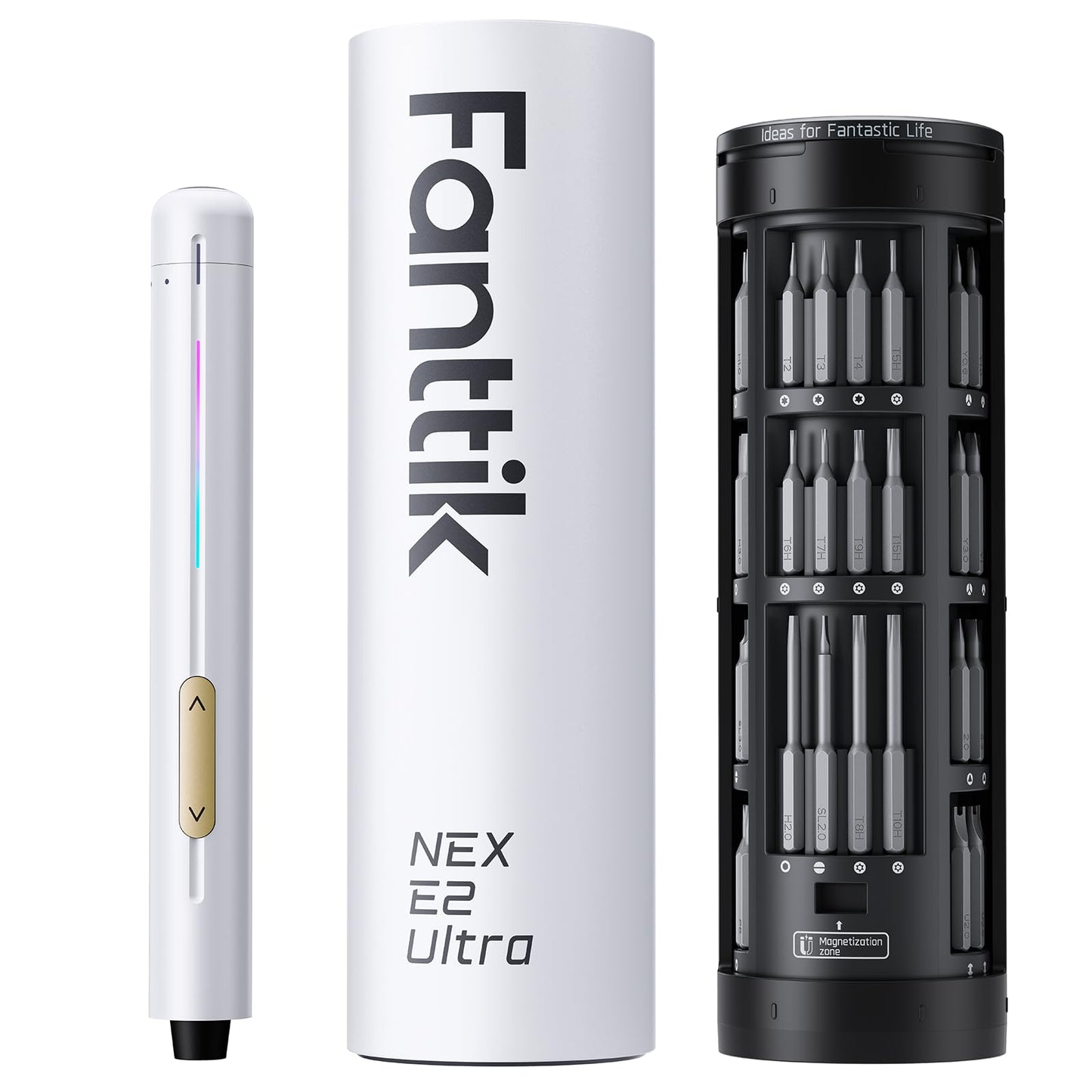 Ultra Mini Electric Screwdriver Set, Cordless Precision Screwdriver 0.6Nm, 50 Magnetic Bits, 5/32'' Hex for Electronics Repair