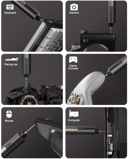 Ultra Mini Electric Screwdriver Set, Cordless Precision Screwdriver 0.6Nm, 50 Magnetic Bits, 5/32'' Hex for Electronics Repair