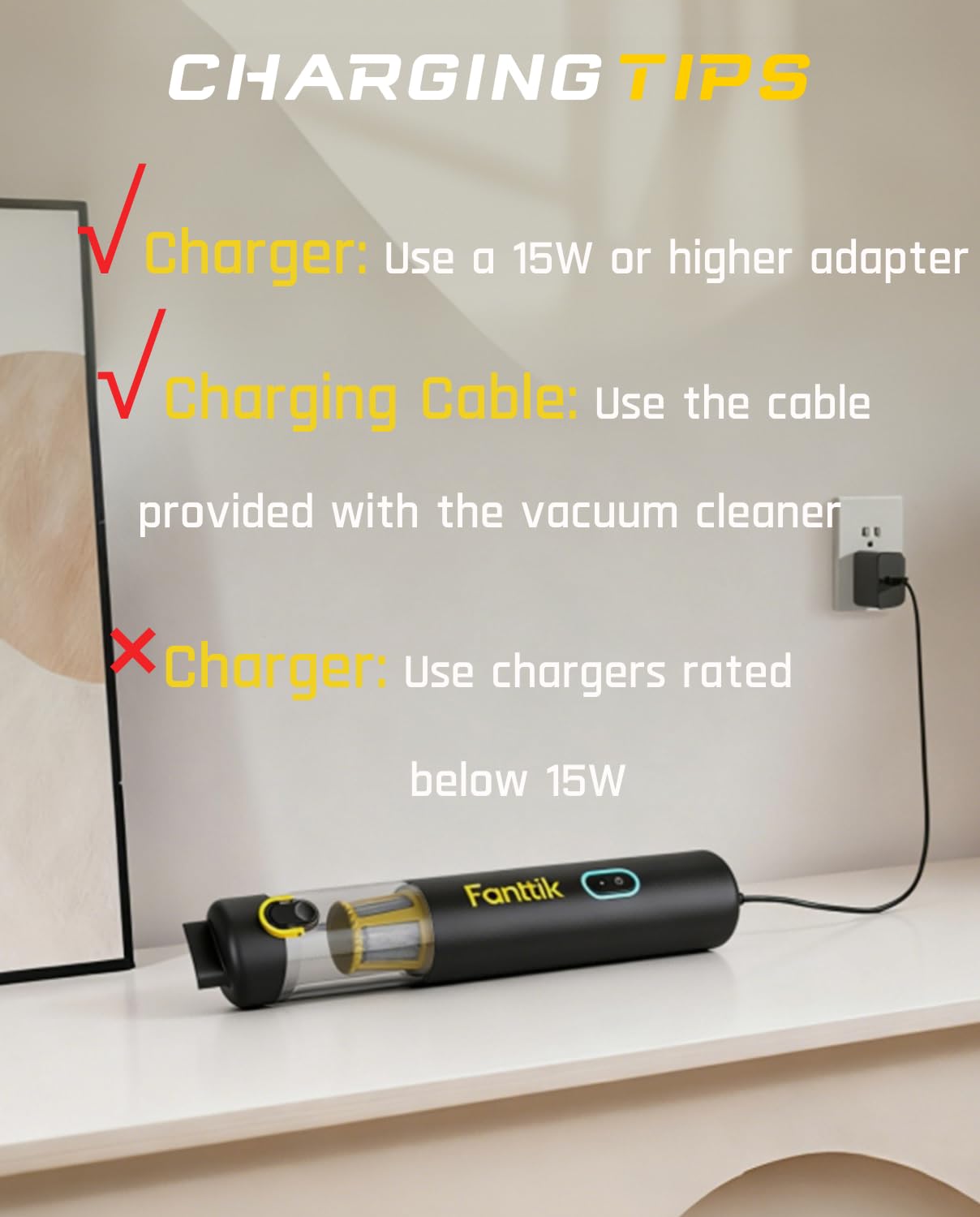 19000Pa Mini Cordless Car Vacuum 4-in-1